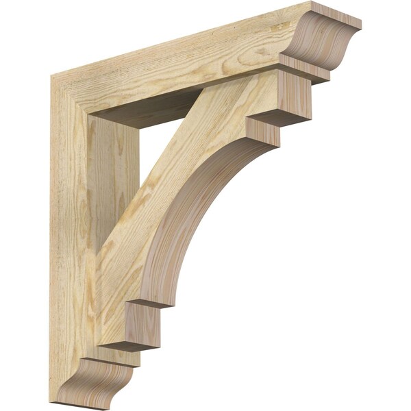 Ekena Millwork Merced Traditional Rough Sawn Bracket w/ Offset Brace, Douglas Fir, 6"W x 26"D x 26"H BKT0604X26X26MRC01RDF - main